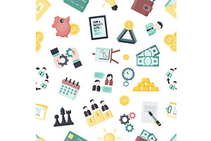 startup business icons pattern. flat, an Object Illustration by Multigon