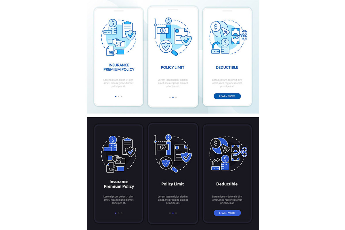 Insurance components app screen, a Templates & Theme by IMG Visuals