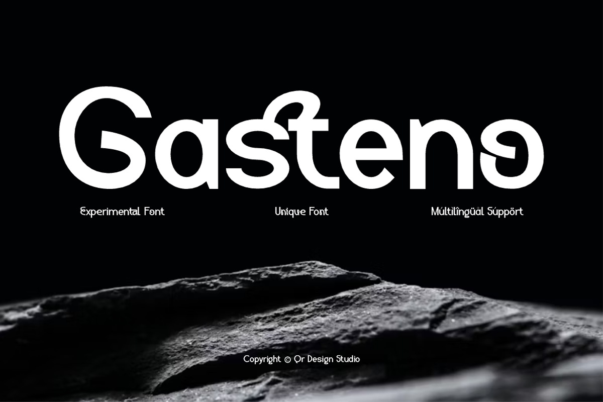 Gasteno - Experimental Unique Font, a Sans Serif Font by QR Design Studio (Photo 1 of 14)