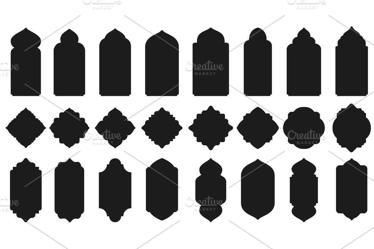 Islamic windows shapes. Oriental, an Object Illustration by winwin.art