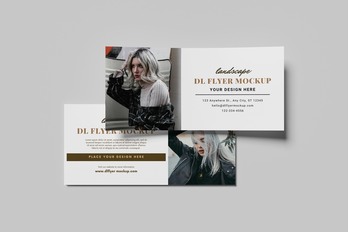 Landscape DL Flyer Brochure Mockup, an Advertising Mockup by GraphicWindow (Photo 7 of 7)