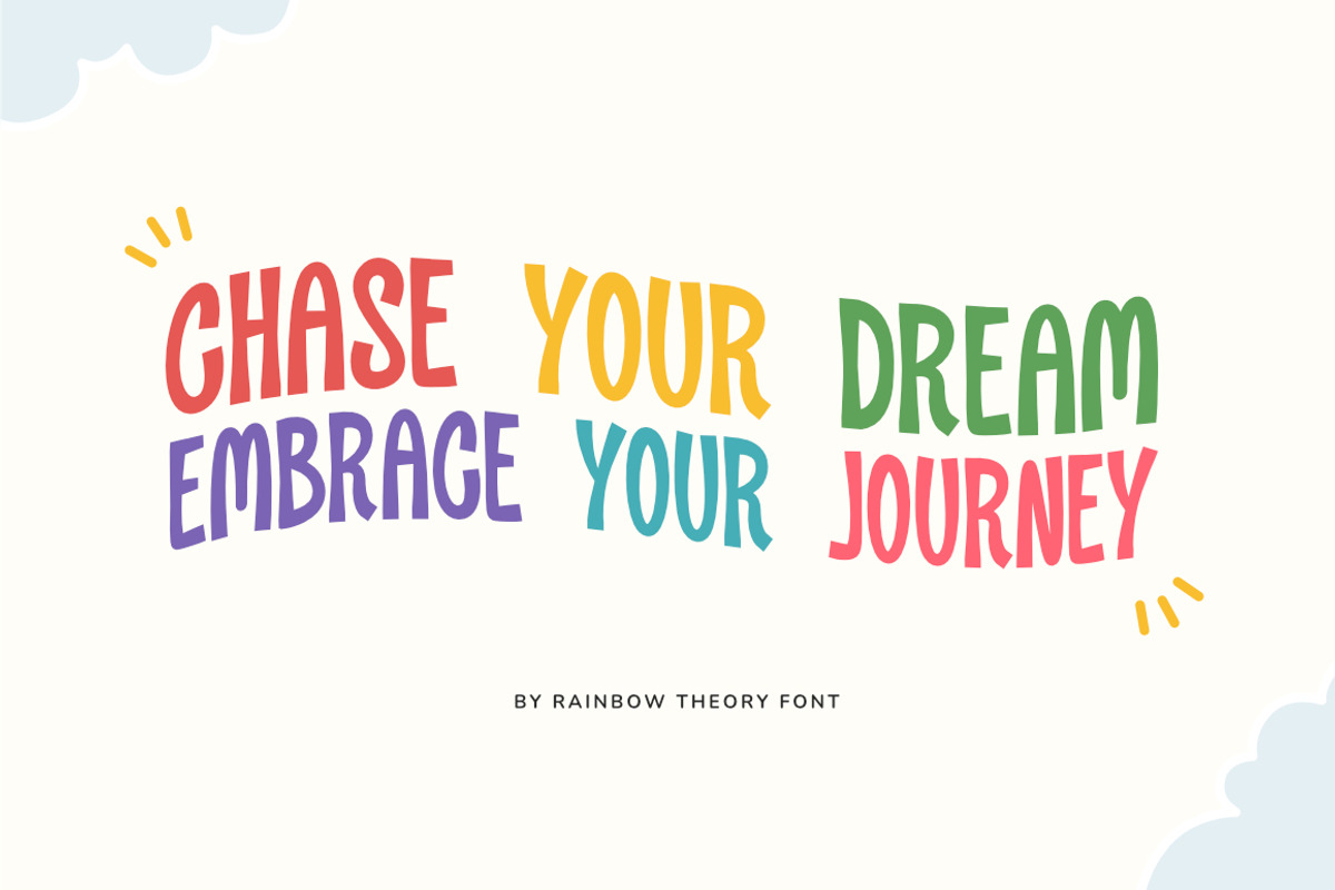 Rainbow Theory Playful Display Font, a Sans Serif Font by Bluestype Studio (Photo 2 of 7)