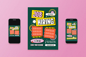 Green Neo Brutalism Job Hiring Flyer, a Flyer Template by Aiyari Graphic