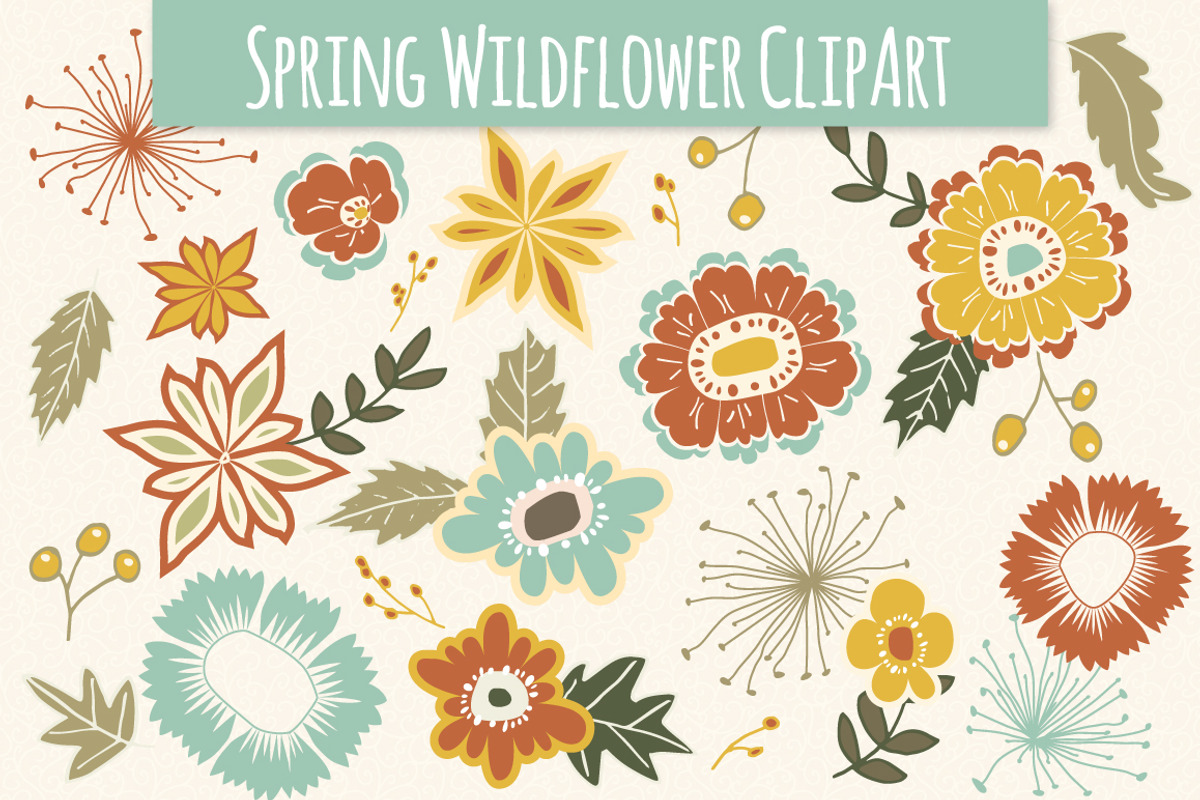 Spring Wildflower Elements - Vector