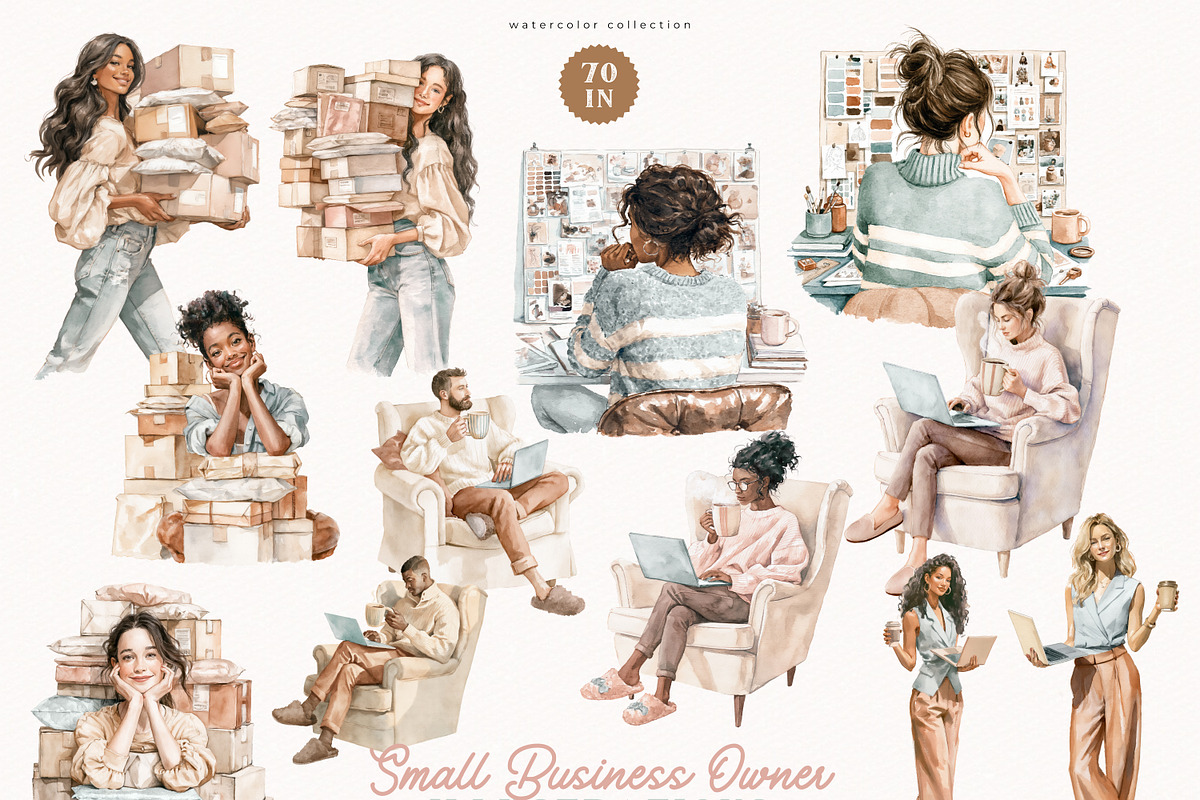 Small Business Owner Collection, a Decorative Illustration by PeDe Designs (Photo 4 of 17)