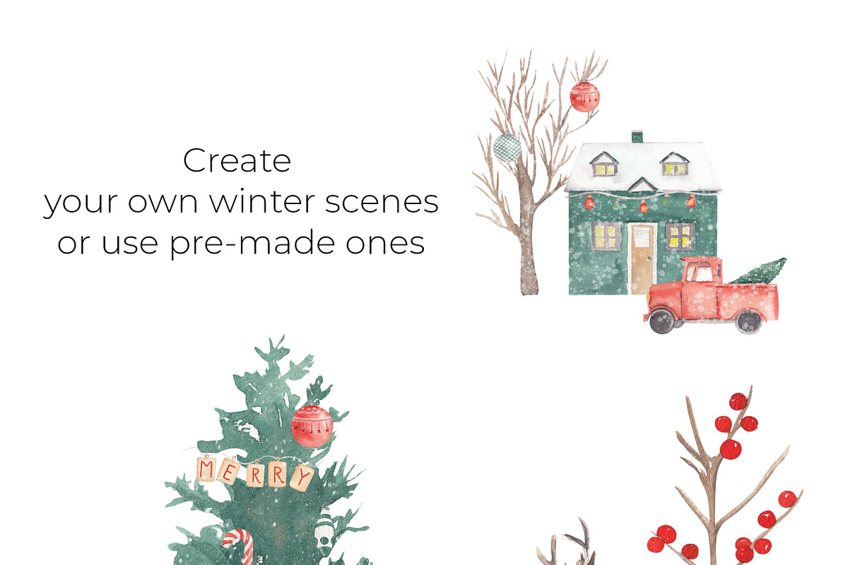 Christmas clipart and patterns, an Animal Illustration by Visual Animal (Photo 4 of 8)
