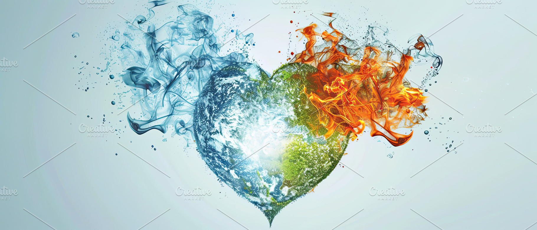 earth shaped love, fire and water el, a Photo by LOGOCREATIVE