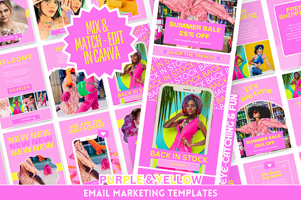 Purple & Yellow Email Templates, an Email Template by SunshineStudioBoutique