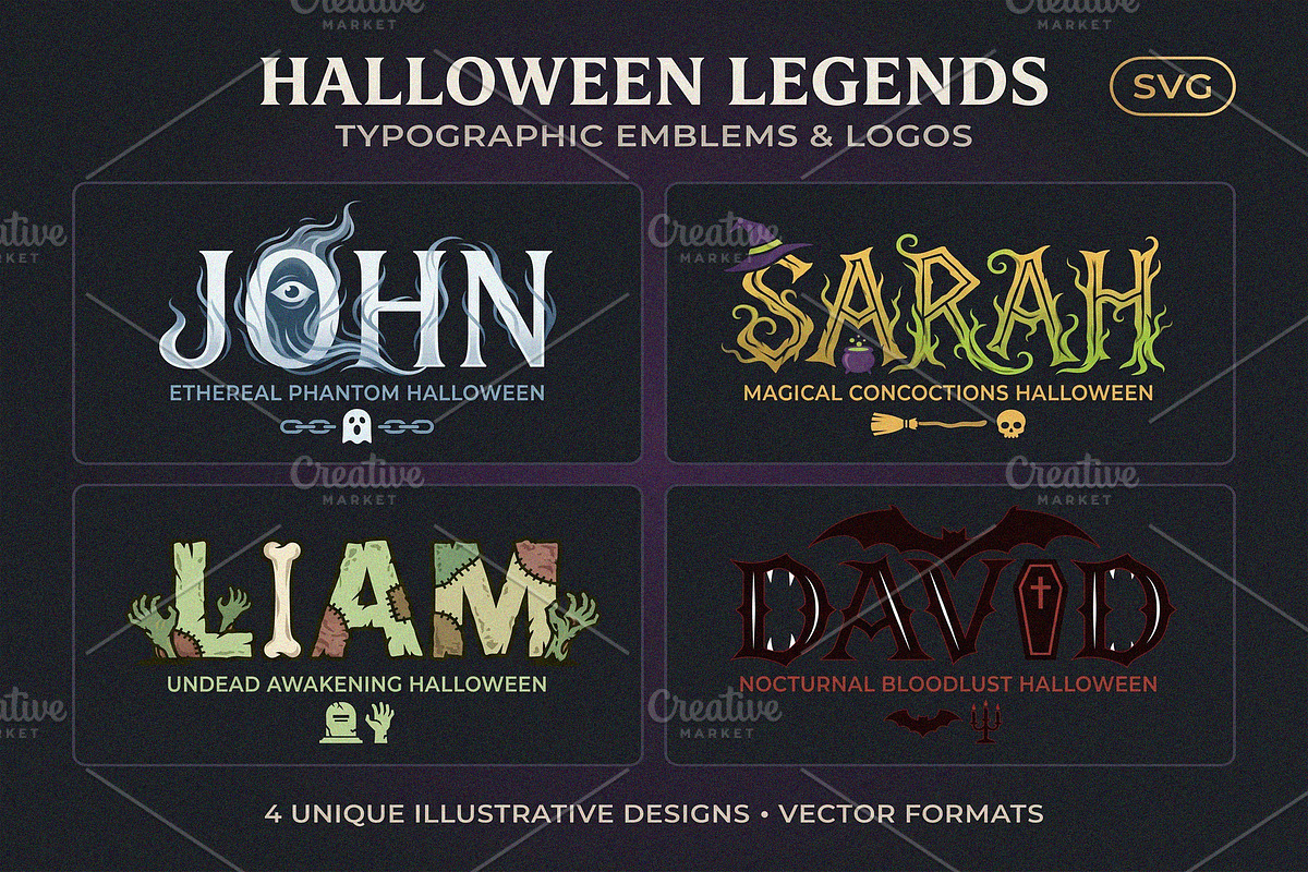 Halloween Name Art SVG Bundle Set, an Object Graphic by NH graphic (Photo 1 of 3)