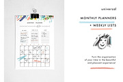 Monthly planners & Weekly lists, a Stationery Template by Lera Efremova (Thumbnail 1 of 4)