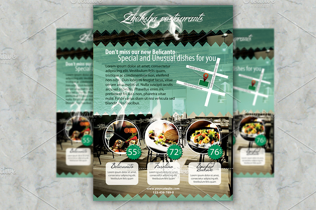 Restaurateur Flyer Template, a Flyer Template by zheksha (Photo 3 of 5)