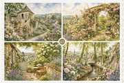 English Cottage Garden in Watercolor, a Decorative Illustration by Euonia Meraki (Thumbnail 13 of 20)