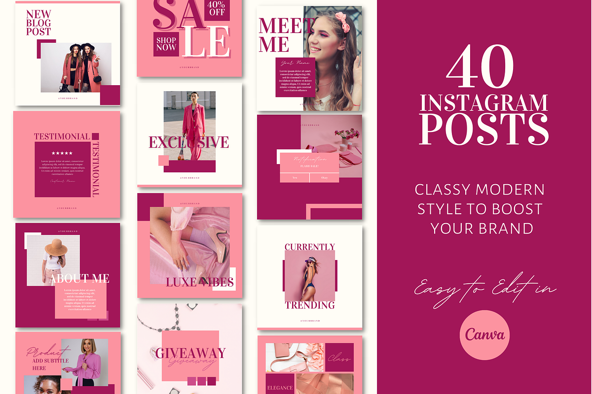 Luxe Editorial Instagram templates, a Social Media Template by Faytemplates (Photo 2 of 10)