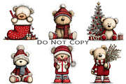 Christmas Teddy Bear Clipart, an Illustration by Craft Nest (Thumbnail 11 of 11)