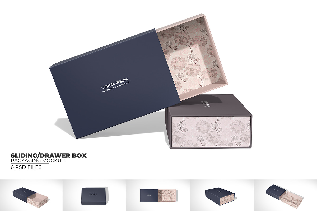 Rectangular Sliding Box Mockup, a Packaging Mockup by Sheikhadesign (Photo 1 of 11)