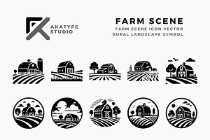Farm Scene Icon Vector, an Icon by Akatype Studio