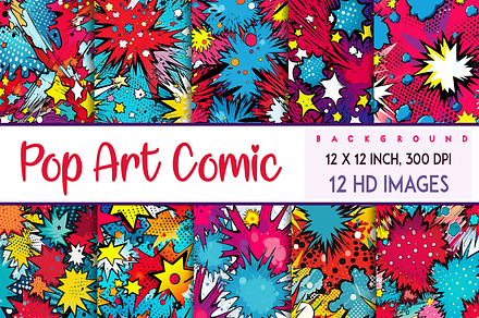 Pop Art Comic, a Pattern Graphic by Printable Treasure