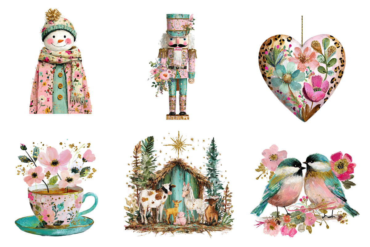 Vintage whimsical Christmas, an Illustration by CreationArt (Photo 3 of 5)