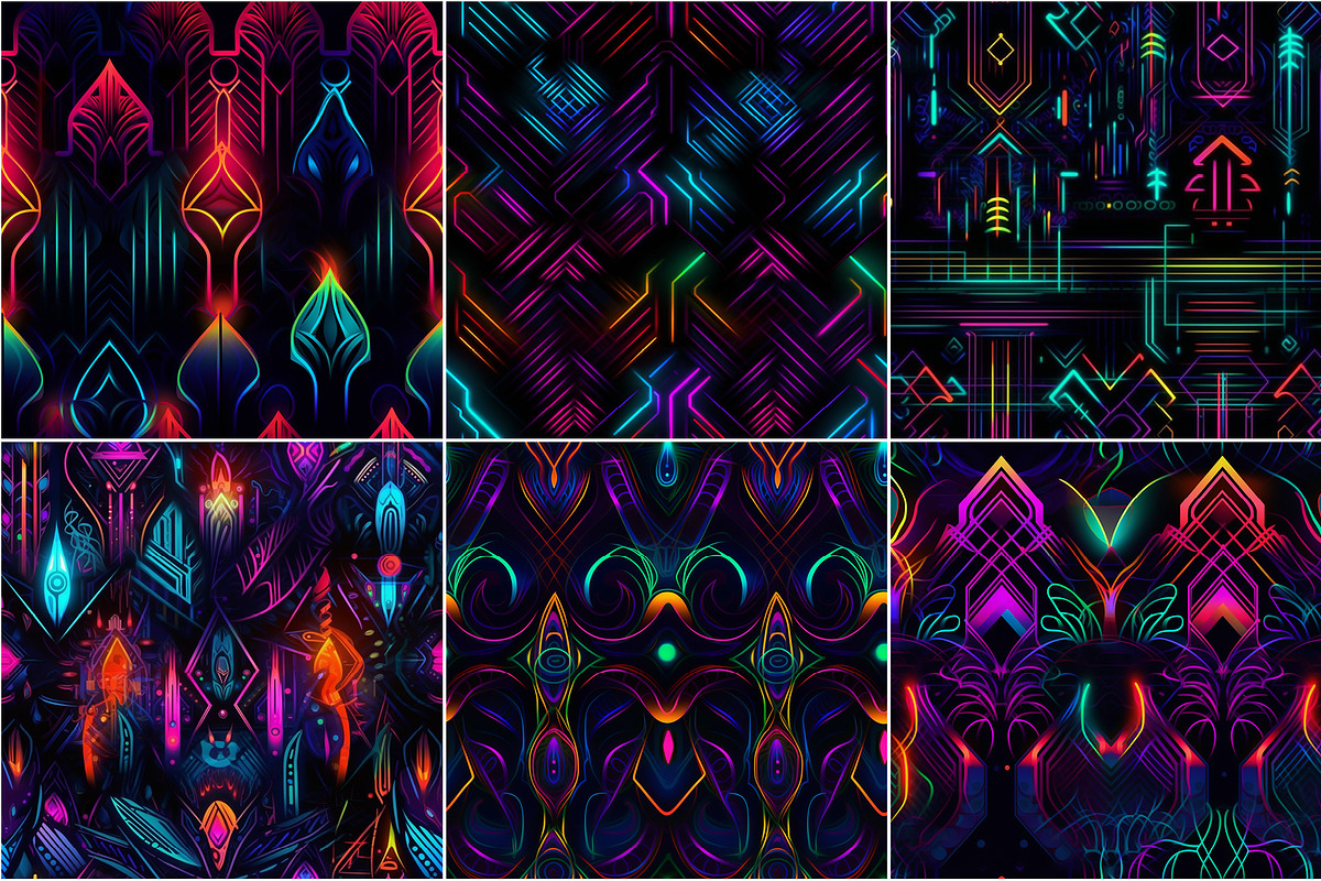 Neonized - Seamless Neon Patterns, a Pattern Graphic by Pixel Perfect Patterns (Photo 10 of 12)