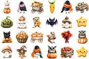 Harvest Moon Pumpkin Wagon Clipart, a Seasonal Illustration by designcity5 (Thumbnail 2 of 5)