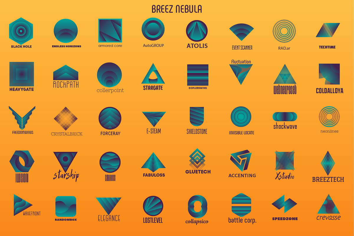 40 Gradient Logos, a Branding & Logo Template by airunreal (Photo 4 of 26)