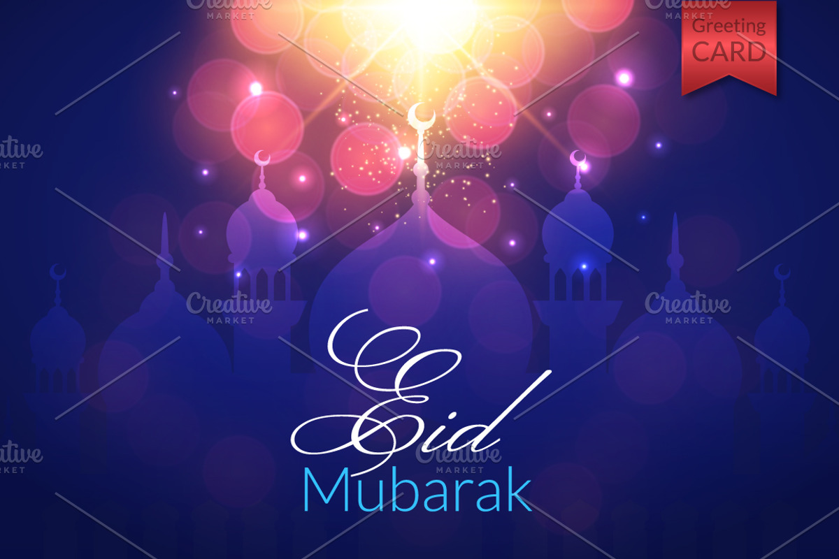 Eid Mubarak Vector Greeting Card, a Decorative Illustration by Lianella's Shop (Photo 1 of 2)
