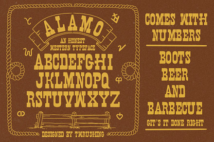 ALAMO WESTERN FONT BY TWRUSHING, a Slab Serif Font by TWRUSHING