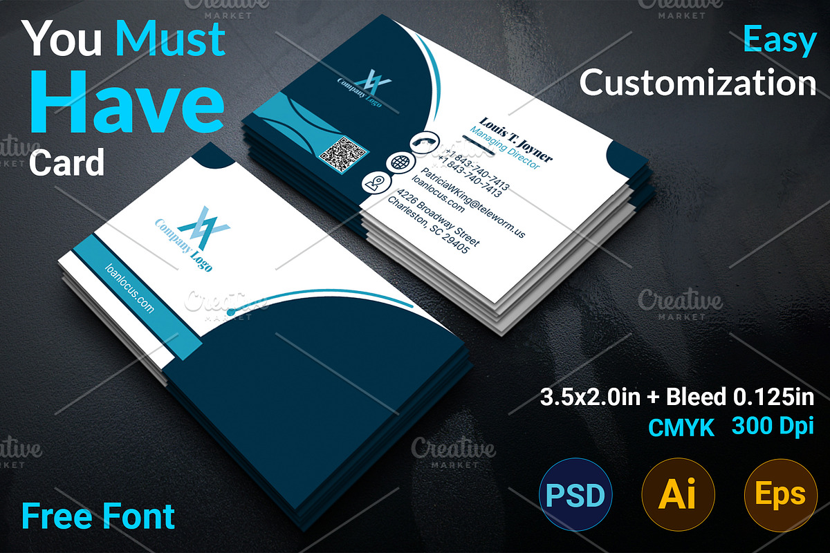 Professional Business Card Template, a Business Card Template by Bibek (Photo 1 of 4)