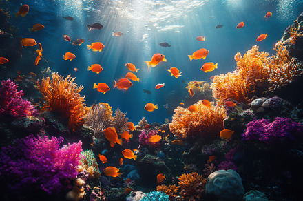 Vibrant reef ecosystem teeming with, a Background Photo by Pixeness