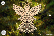 Christmas Angels Ornament Bundle, a Decorative Illustration by svgocean (Thumbnail 4 of 13)