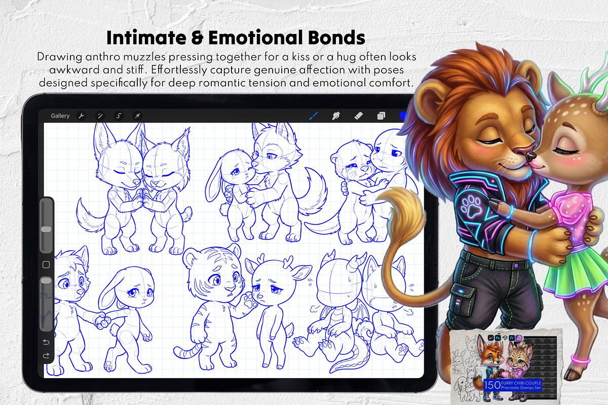 Furry Base Procreate Stamps, a Brush Add-On by Selentaori Studio (Photo 13 of 17)