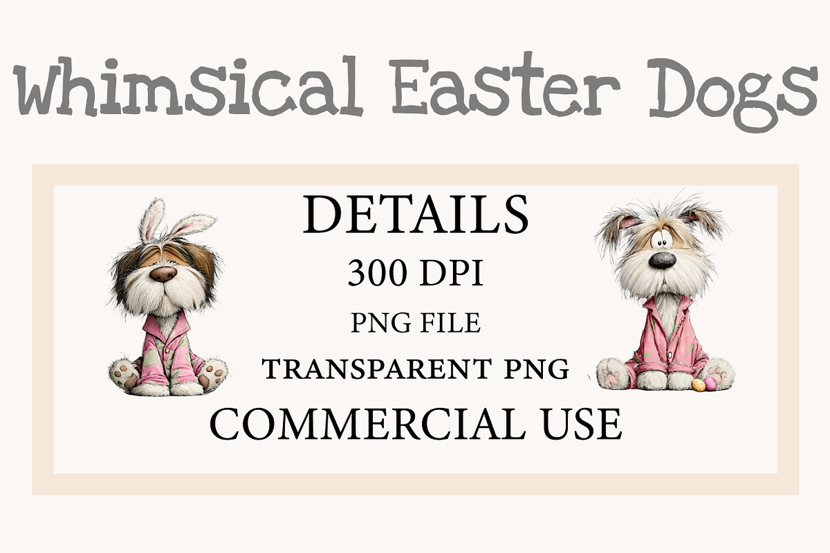 Whimsical Easter Dogs clipart, an Illustration by Designworld (Photo 2 of 10)