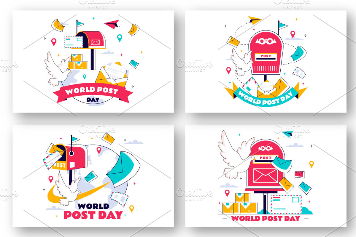 11 World Post Day Illustration, a Work Illustration by denayunebgt (Photo 3 of 5)