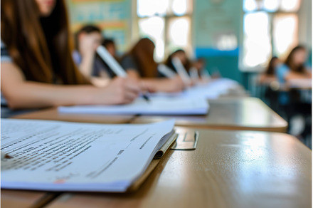 Students Taking Exams in a Classroom, a School & Education Photo by Lermont51