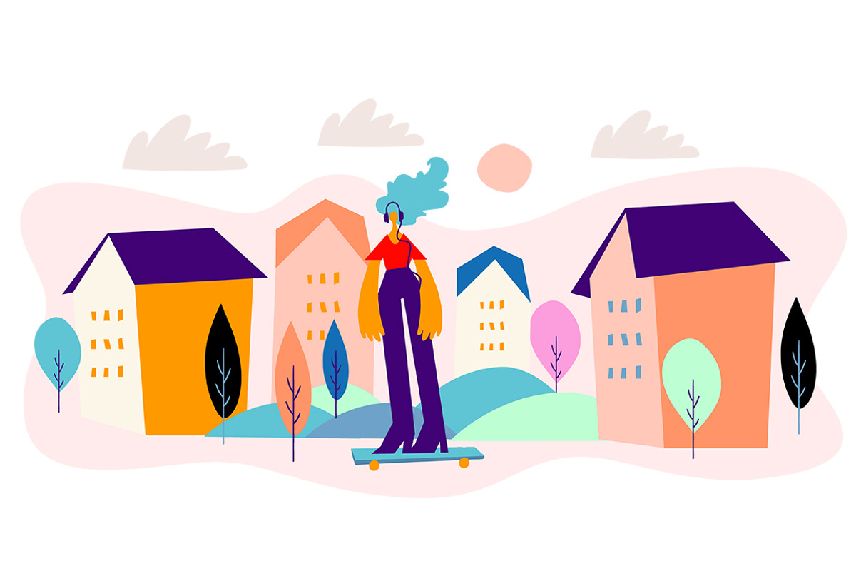 Cartoon characters on daily activity, a Person Illustration by PixelAesthetic (Photo 5 of 7)