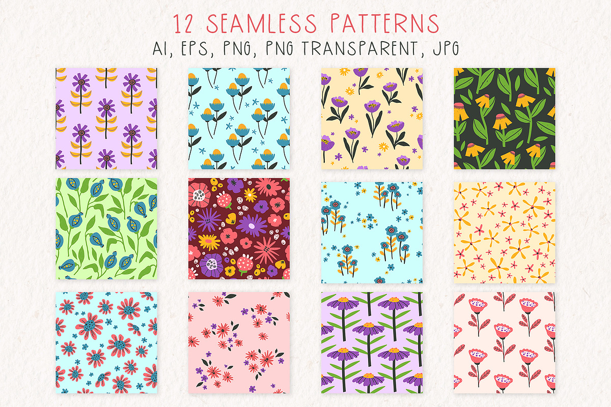 DOPAMINE BLOOMS - vector florals kit, a Decorative Illustration by My Space Garden (Photo 9 of 17)
