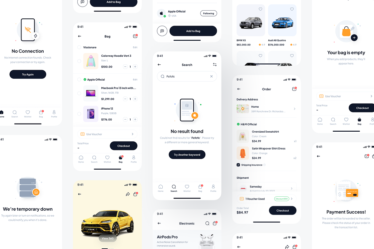 Shopline - eCommerce Marketplace App, an UI Kit Template by Unpixel Design (Photo 2 of 6)