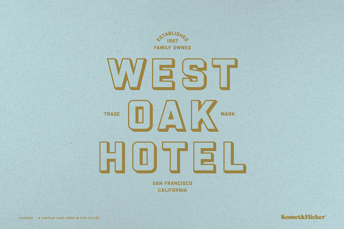 SAZERAC – A Bold Vintage Style Font, a Sans Serif Font by Komet & Flicker (Photo 13 of 15)