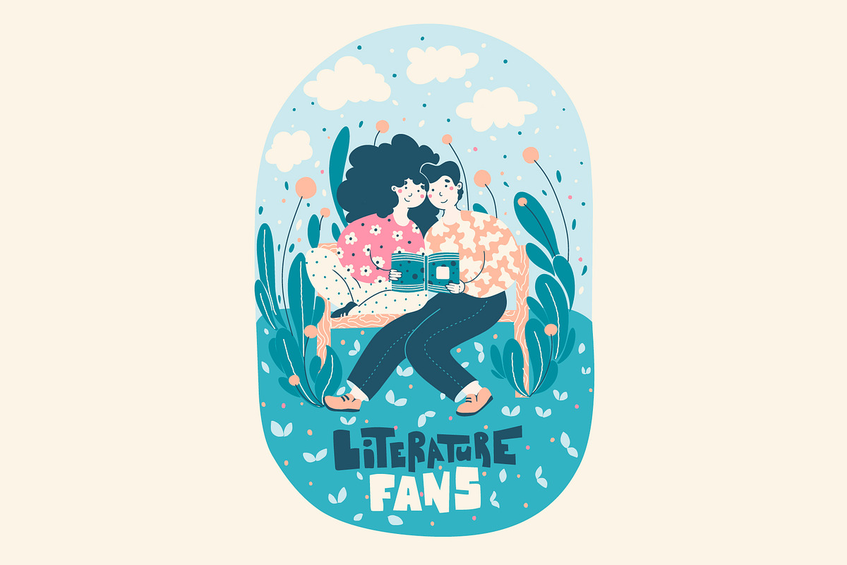 Literature Fans - cute illustration, an Education Illustration by LaVika (Photo 4 of 8)