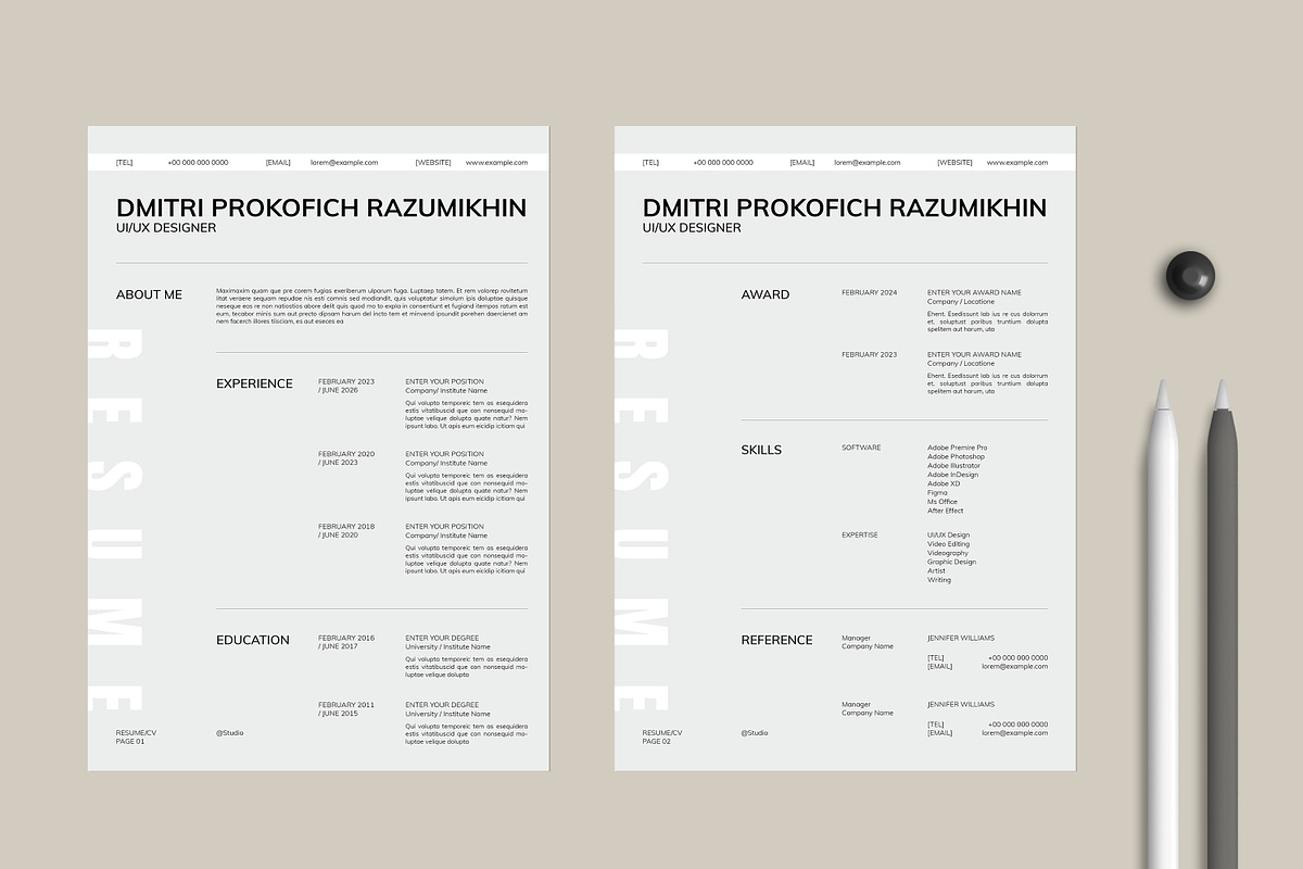 Resume / CV Template, a Resume Template by Studio Temply (Photo 6 of 6)