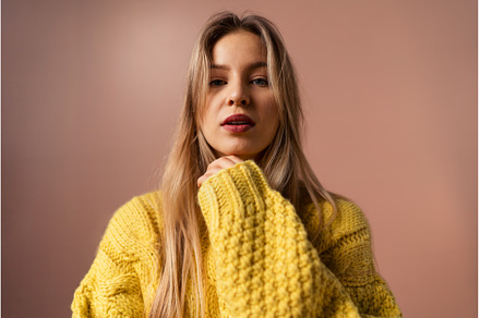 Fashion studio portrait of happy, a Person Photo by HalfPoint