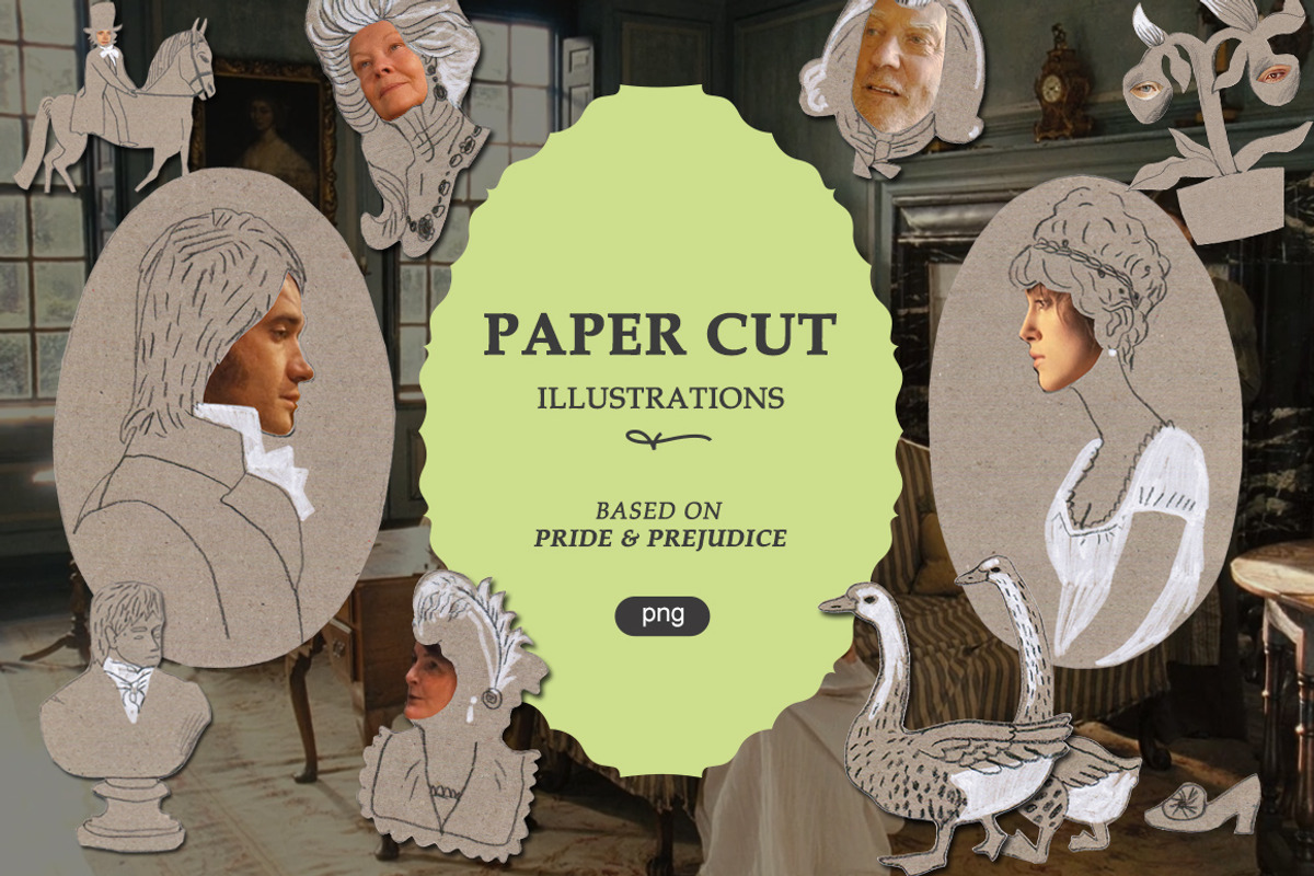 Pride & Prejudice: Cut-Out Paper Set, a Person Illustration by Volga_Store (Photo 1 of 6)
