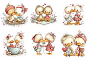 Whimsical Duck Couple Clipart, an Illustration by Craft Nest (Thumbnail 7 of 9)