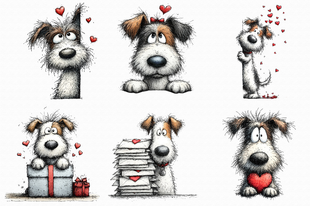 Funny Valentine Peeking Dog Clipart, an Illustration by Libby Wishes (Photo 4 of 8)