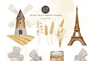 Watercolor Mouse Chef bakery clipart, a Food Illustration by Daryartsy (Thumbnail 5 of 10)