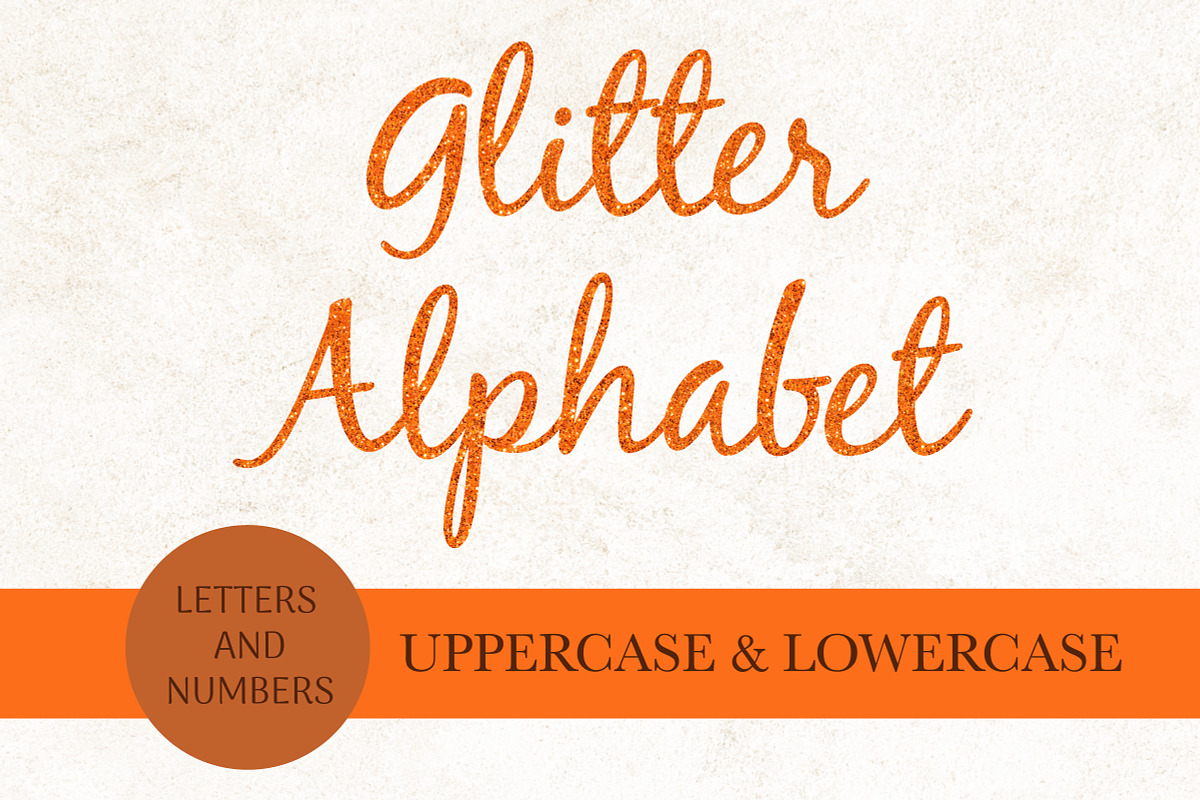 Orange Glitter Alphabet, an Object Graphic by Patterns for Dessert (Photo 1 of 4)