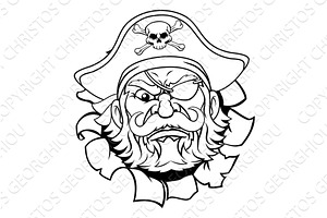 Pirate Captain Cartoon Mascot, a Person Illustration by Christos Georghiou