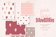 Pink Wild Strawberries, a Pattern Graphic by Mintpoptrend (Thumbnail 1 of 4)