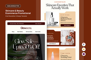 Glowvera - Skincare Promo Email News, an UI Kit Template by productype1