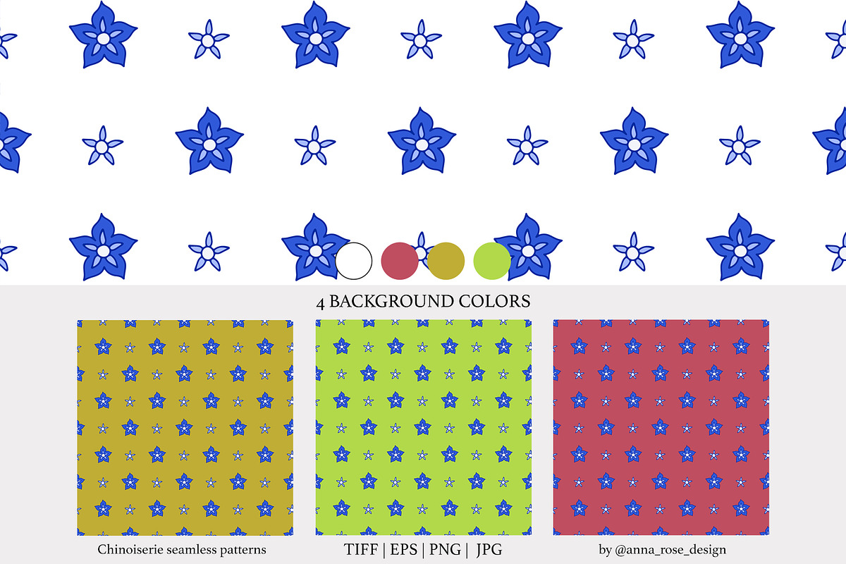 Blue Chinoiserie Patterns & Motifs, a Pattern Graphic by Rose Design (Photo 7 of 12)